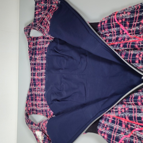 Milly navy and pink tweed pencil sheath dress 8 - Picture 7 of 10